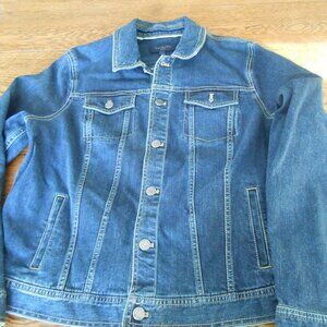 Talbot's Women's XL Petite Denim Jeans Jacket Blue 4 Pockets EUC